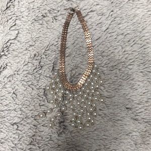 Faux Pearl and Gold Necklace